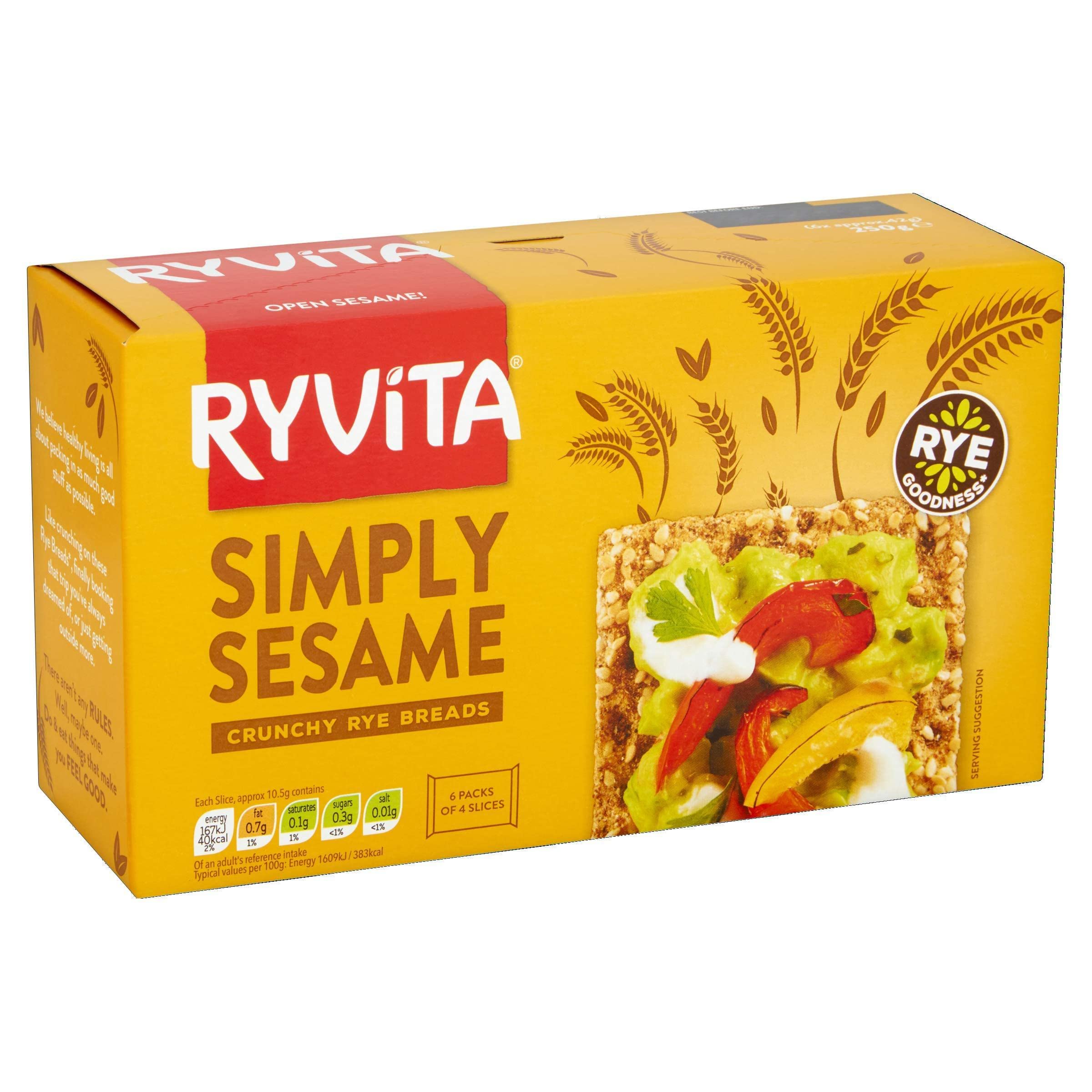 Gluten Free? Ryvita Sesame Rye Crispbread (250g) - Pack Of 2 - View #3