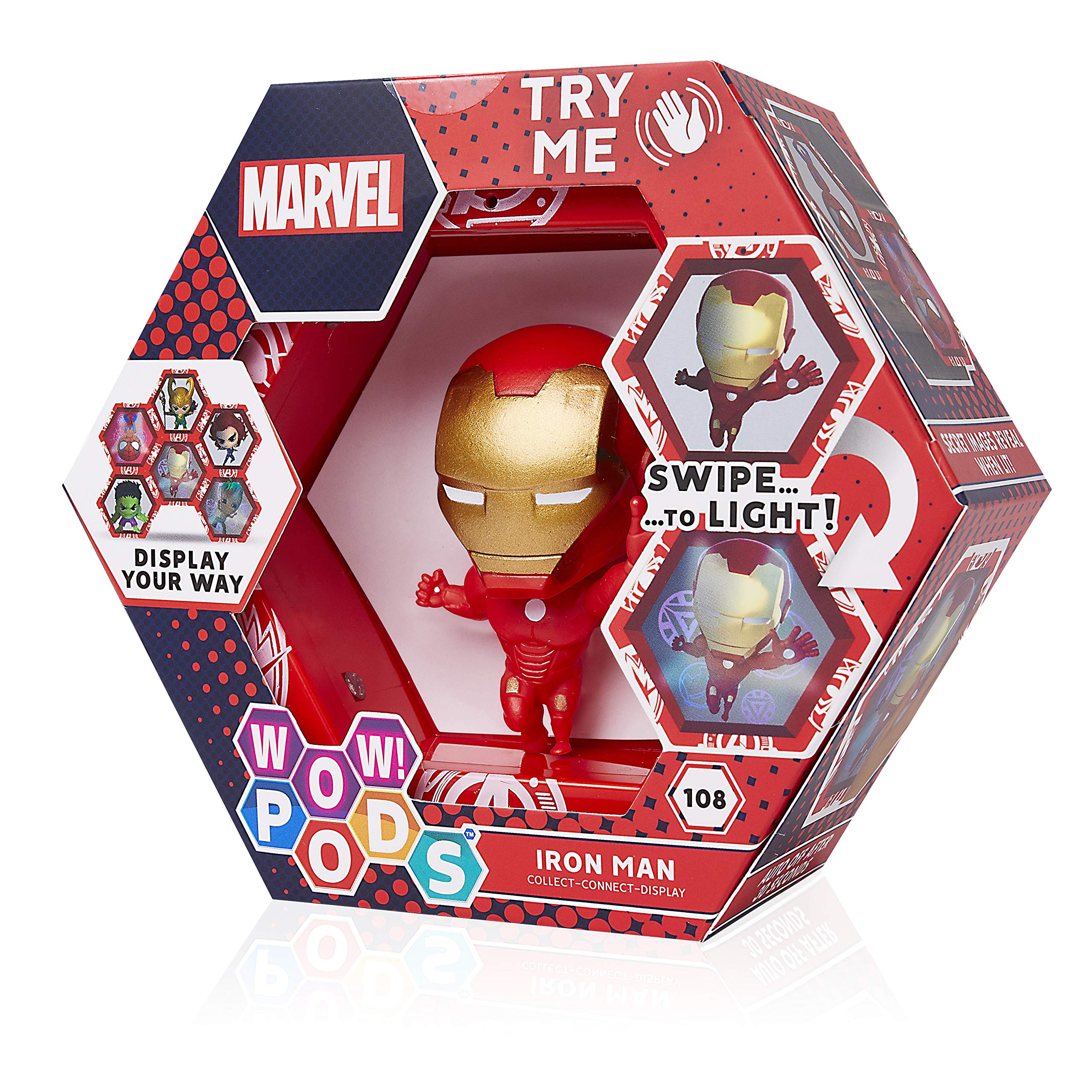 WOW! PODS Marvel Avengers Collection – Iron Man Wackelkopffigur mit Beleuchtung (Avengers – Iron Man)