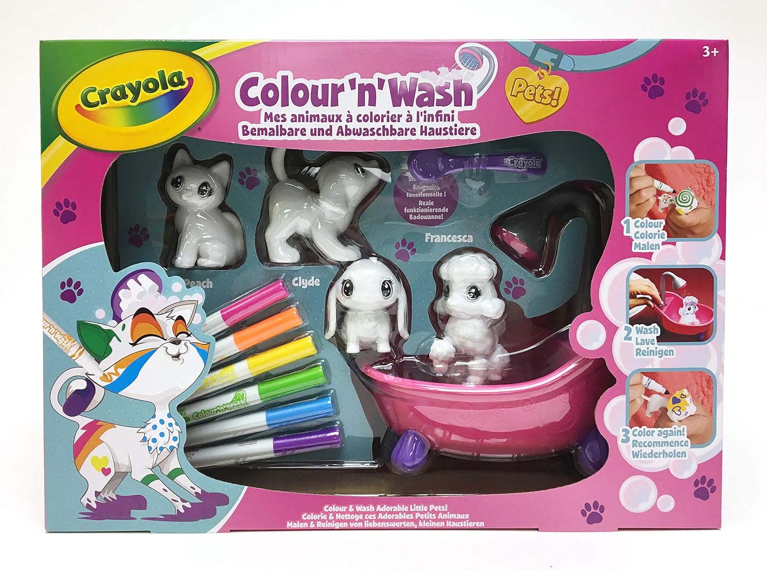 Crayola Washimals Little Animals to Colour - Reusable 3D Coloring Playset for Ages 3+