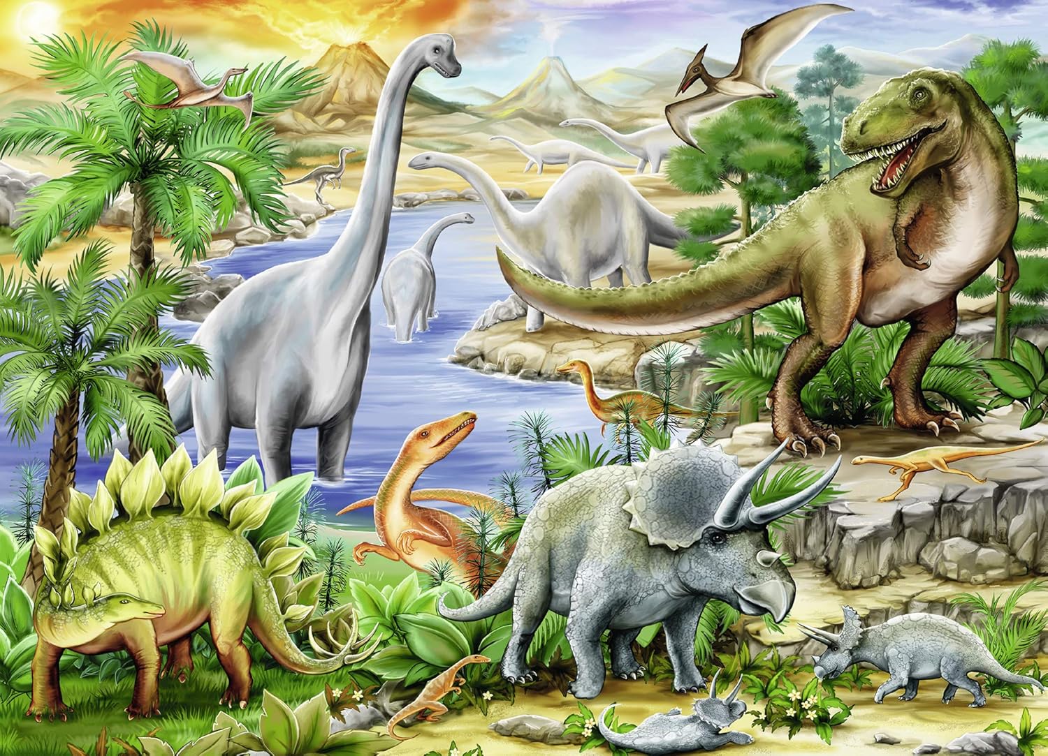 Ravensburger Dinosauri 60-Piece Floor Puzzle - Prehistoric Life Jigsaw for Kids 4 Years and Up