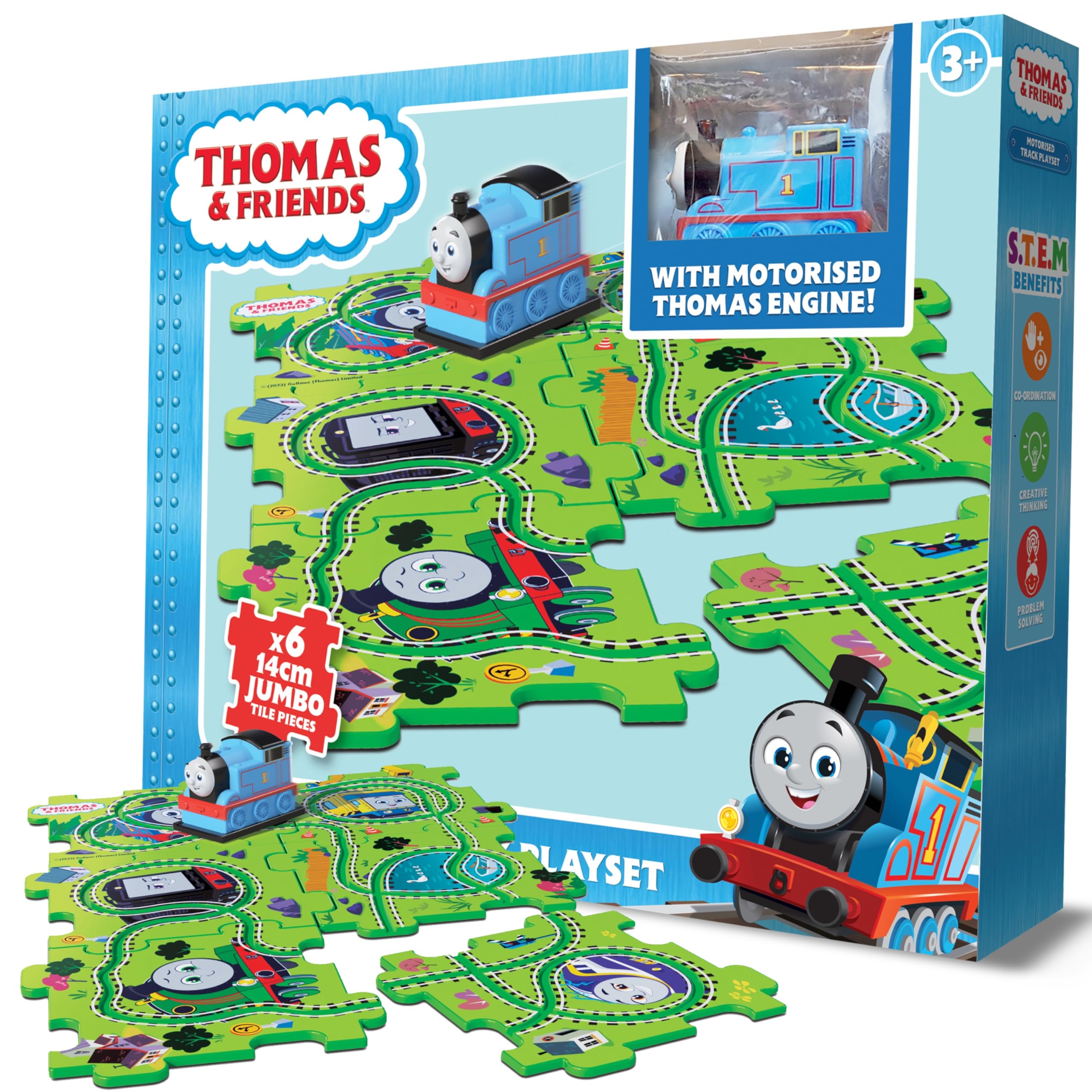 Thomas the Tank Engine Motorised Train Set - 6 Jumbo Puzzle Pieces, 50 Track Combinations