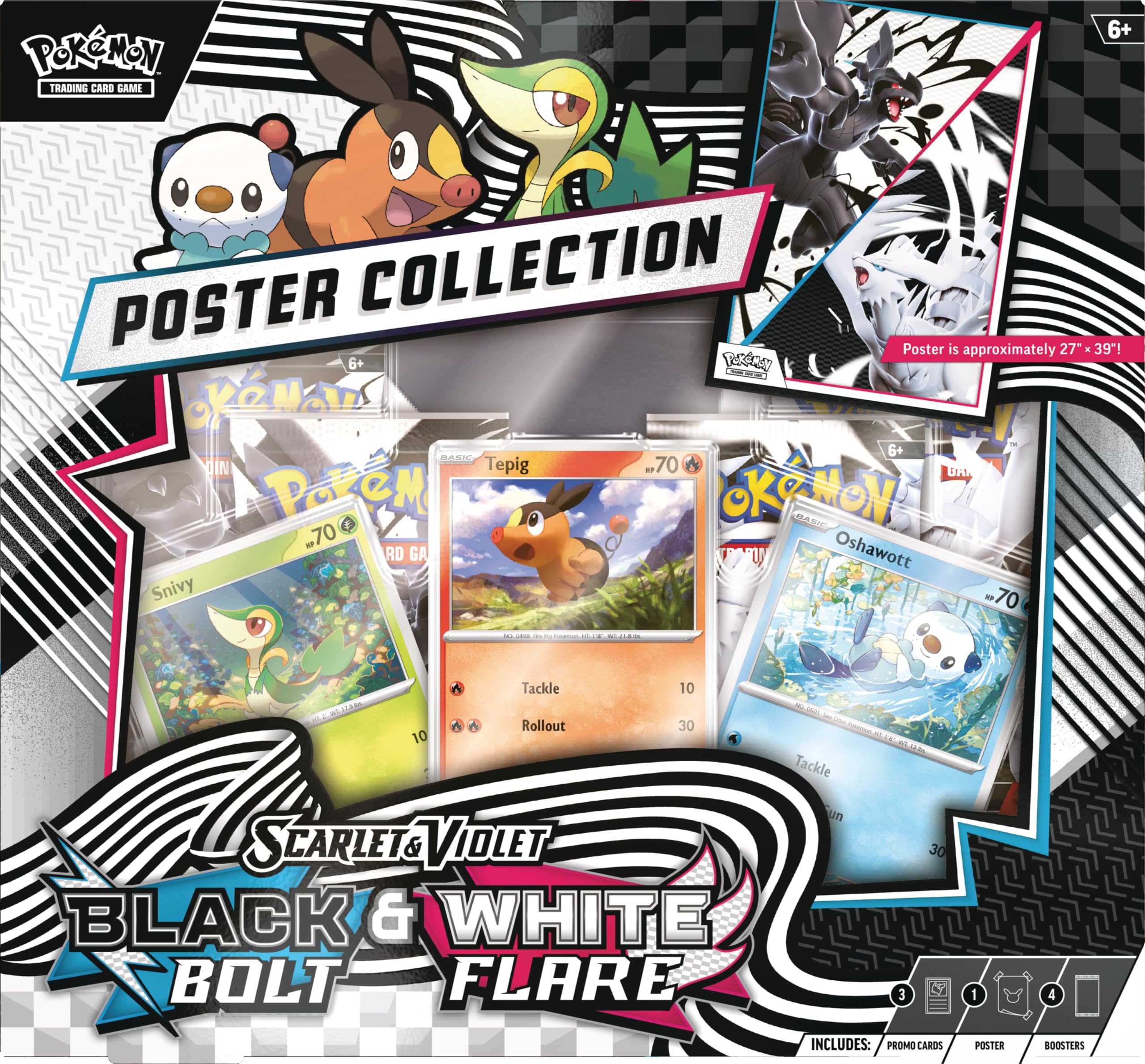 Pokémon TCG: Unova-Postersammlung mit 3 Folien-Promokarten und 4 Boosterpacks