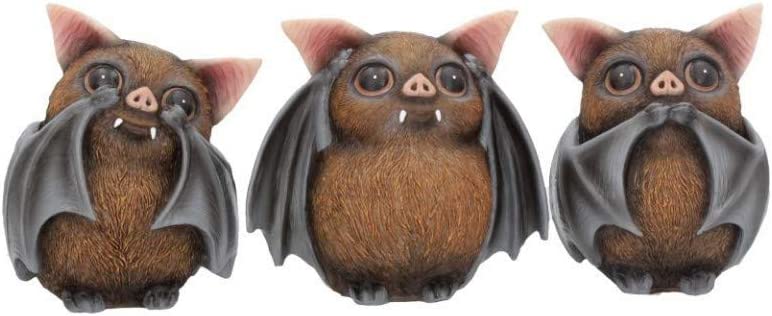 Nemesis Now Animal Collections - Three Wise Bats Figurine Set