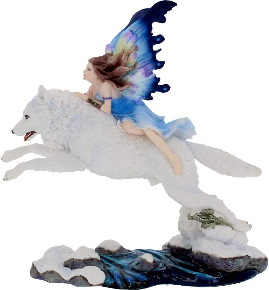 Nemesis Now Free Spirit - Fairy and Wolf Figurine 23.5cm