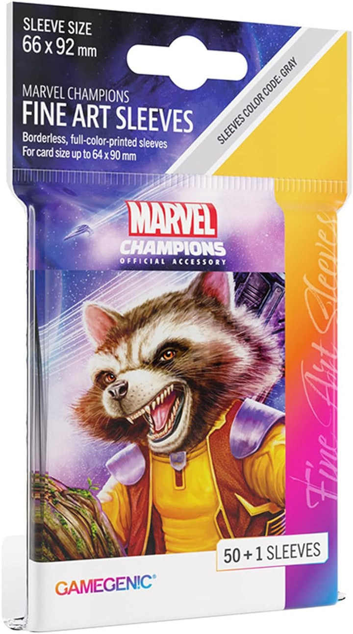 Gamegenic Marvel Champions The Card Game Official Rocket Racoon Fine Art Sleeves