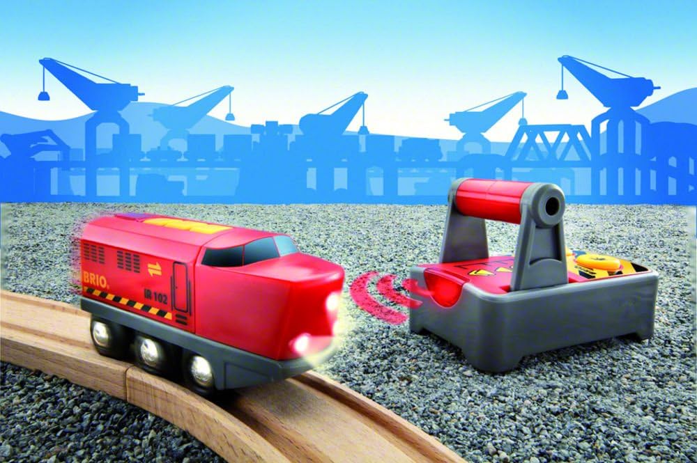 BRIO RC Train Engine - Remote Control with Lights & Sounds for Wooden Railway Sets