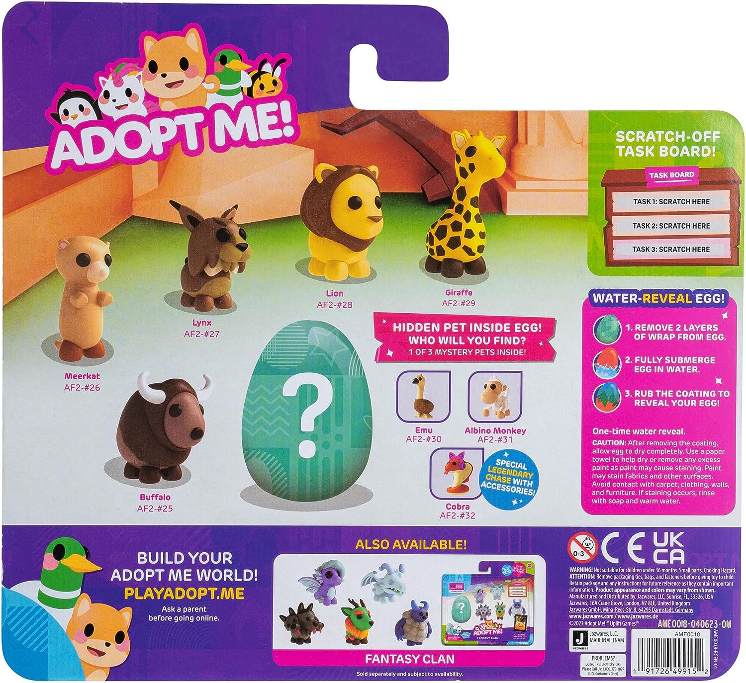 Adopt Me! Animal Life Multipack - Hidden Mystery Pet with Virtual Code, 6 Collectible Figures for Kids 6+
