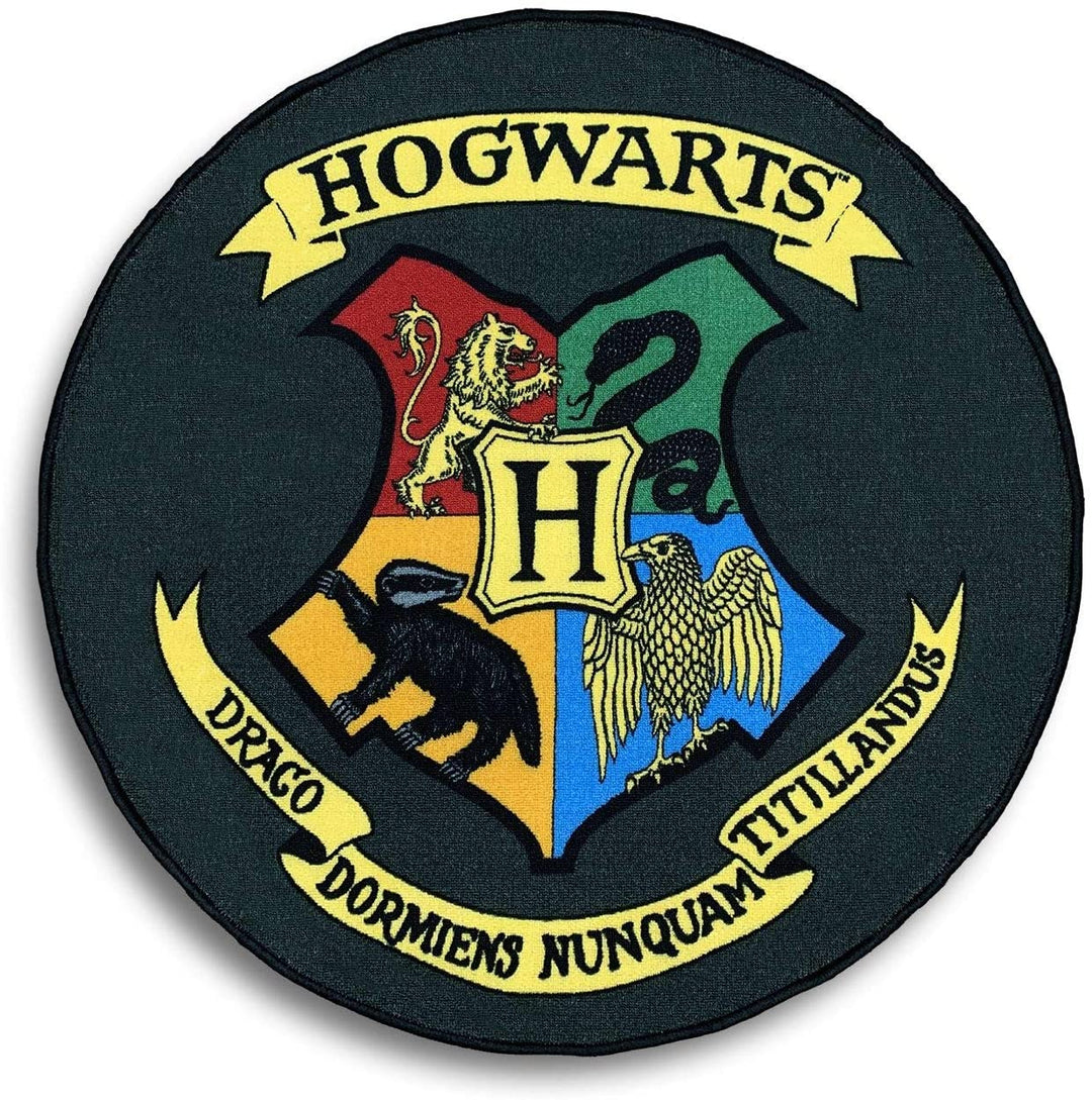 Groovy Uk Hogwarts Indoor Floor Rug Non-Slip Door Mat, Black, 100x100cm