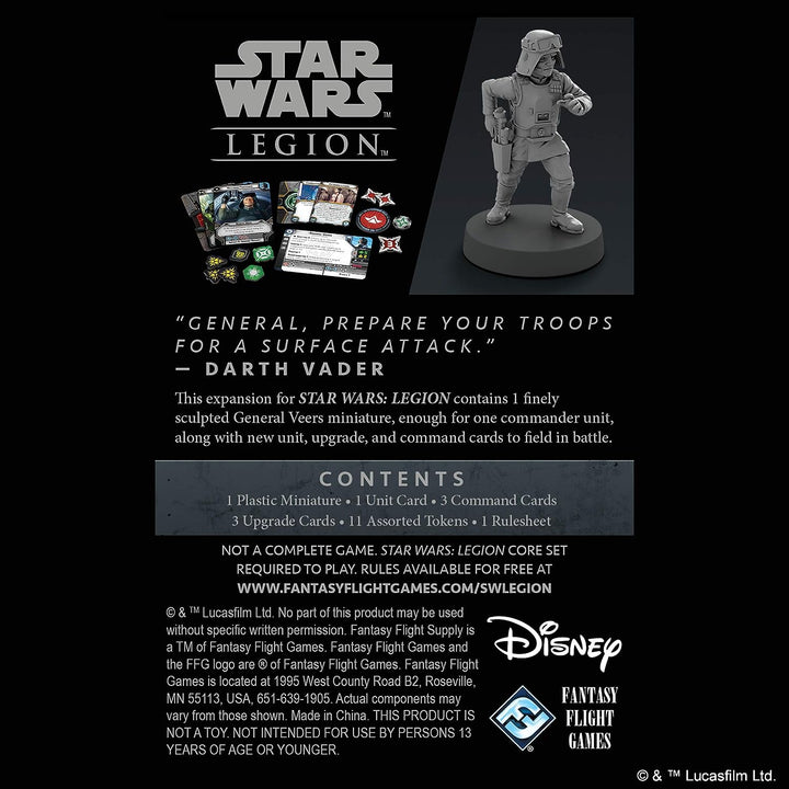 Atomic Mass Games | Star Wars Legion: Galactic Empire Expansions: General Veers | Unit Expansion | Miniatures Game | Ages 14+ | 2 Players | 90 Minutes Playing Time