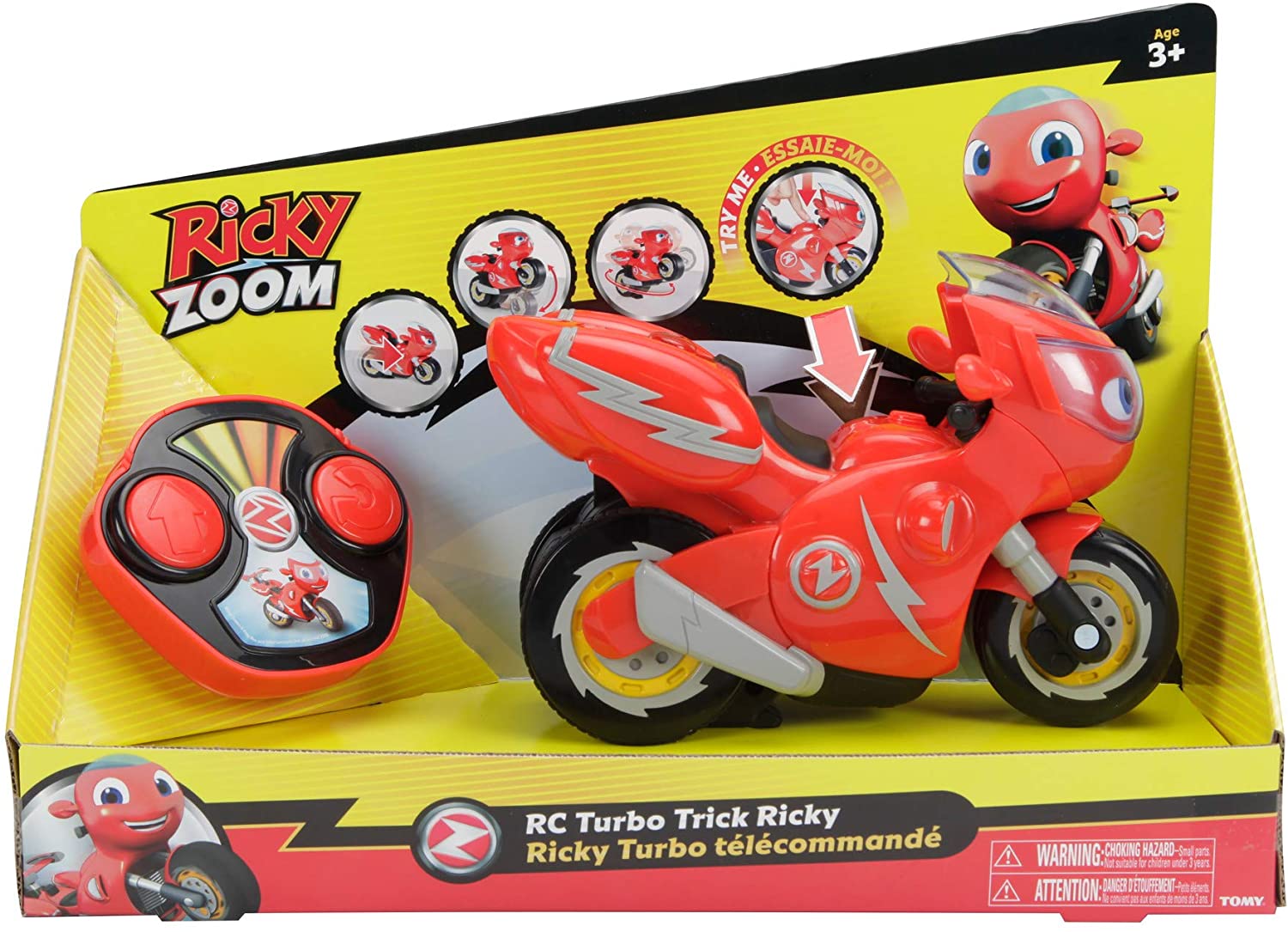 Ricky Zoom T20055A Remote-Controlled Stunt Motorcycle Playset - Wheelie & 360 Spin Action for Kids