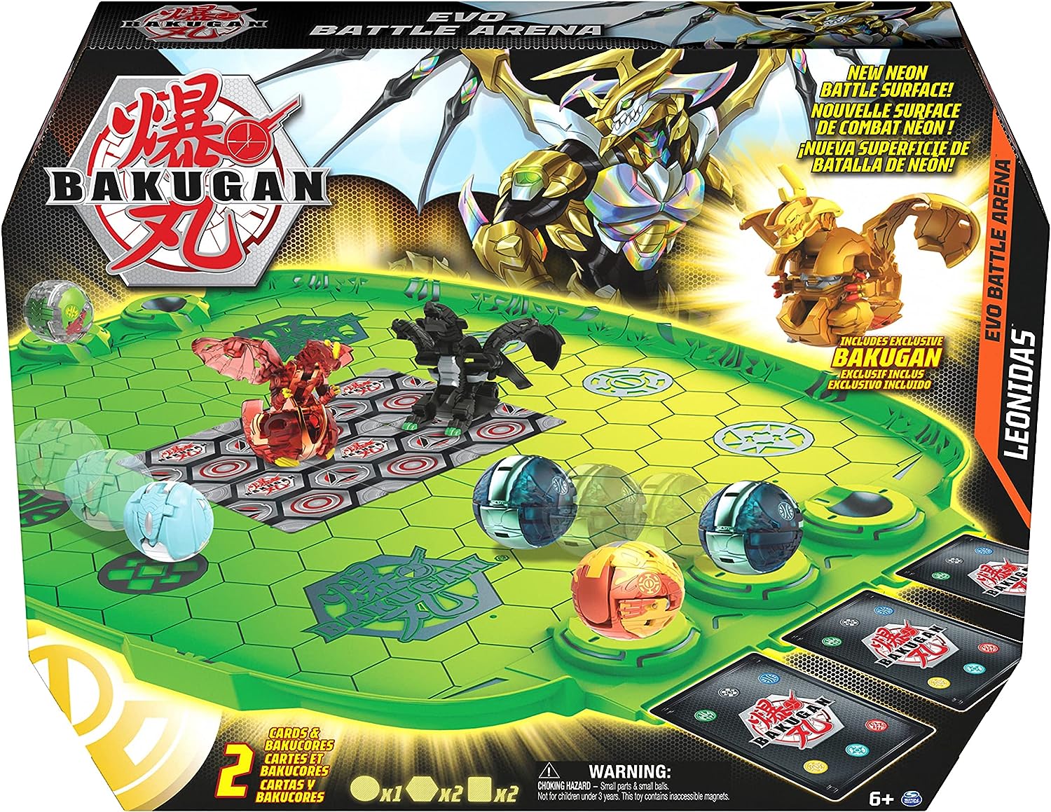 BAKUGAN Evo Battle Arena - Includes Exclusive Leonidas Bakugan for Ages 5-8