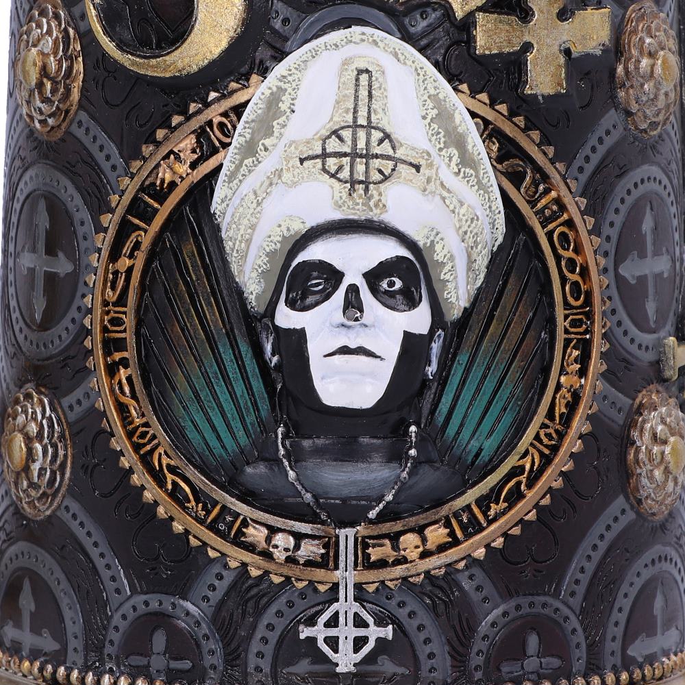Nemesis Now Ghost Papa Emeritus III Meliora Gold Tankard Resin with Stainless Steel Insert