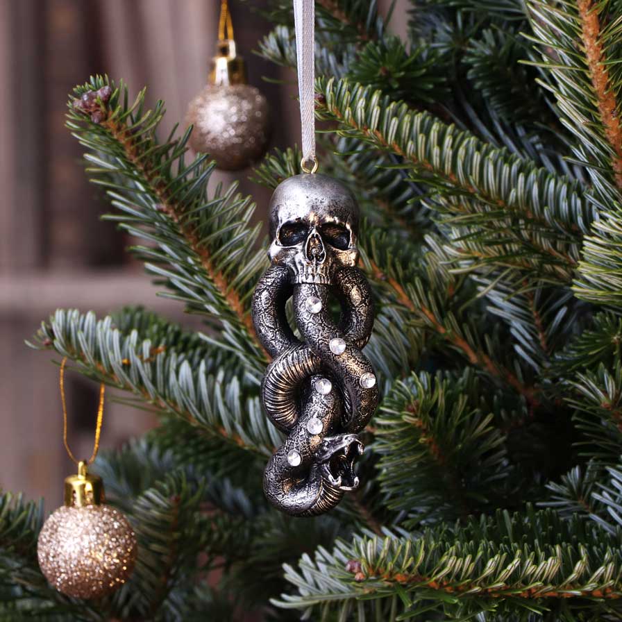 Nemesis Now Officially Licensed Harry Potter Dark Mark Voldemort Hanging Ornament, Silver, 9.5cm