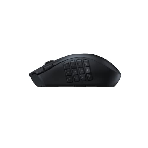 Razer Naga V2 HyperSpeed - Wireless MMO Gaming Mouse with 19 Programmable Buttons, Black