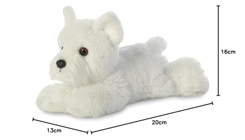 AURORA Mini Flopsies Westie Dog Stuffed Animal | 8 Inches | White Plush 4