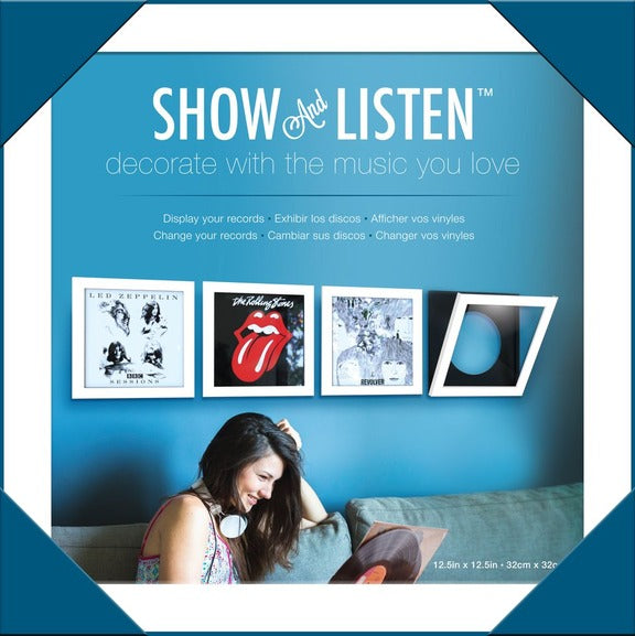 Show &amp; Listen Vinyl-Schallplattenalbum, LP-Rahmen, einzeln, weiß