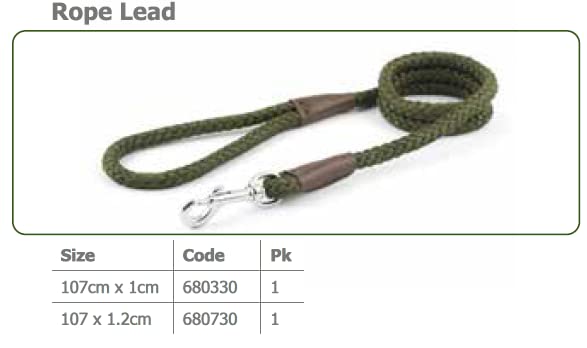 Ancol Heritage Nylon Rope Dog Lead - Green | 1.07m x 10mm | Max 30kg 4