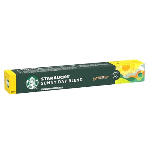 STARBUCKS Sunny Day Blend by Nespresso, Blonde Roast Coffee Capsules, 6 x 1