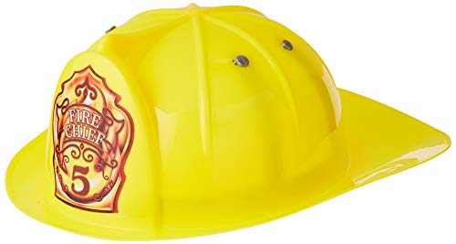 Peterkin Fire Chief Rescue Helmet - Adjustable Fit, Yellow Plastic | Ages 3+ 4