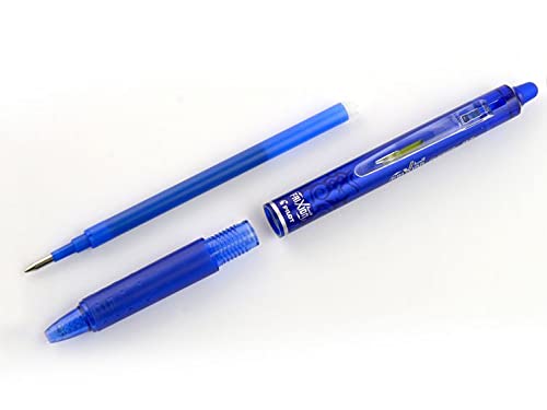 PILOT FriXion Clicker Erasable Rollerball Pen (Blue Ink) with 12 Refills and Eraser 5