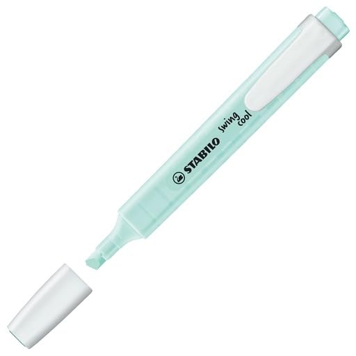 STABILO swing cool Pastel Highlighter - Pack of 8 | 4 Hour Cap-Off Time | 1mm & 4mm Line Widths