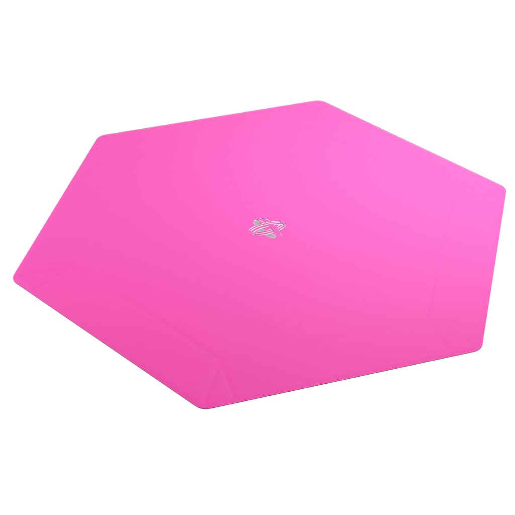Gamegenic Magnetisches Würfeltablett – Sechseckiges, wendbares Würfeltablett für Brettspiele, Schwarz/Pink