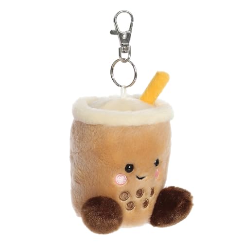 AURORA Palm Pals Milky Tea Boba Clip-On Soft Toy - 10cm, Brown, Eco-Friendly Fill