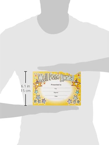 SuperStickers Sparkly ‘Well Done Award’ Certificates - Pack of 20 A5 | Multicoloured | Vinyl 3