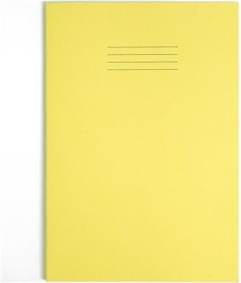 Rhino Stationery Exercise Book | A4 | 64 Page | 10mm Squared Exercise Book | Yellow | Learning Resources | School Books | Pack of 10, VEX677-2925-4