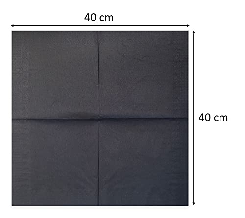 Morigami 40 x 40 cm 2-Ply 1/4 Fold Napkins - Pack of 100 - Black