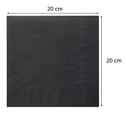 Morigami 40 x 40 cm 2-Ply 1/4 Fold Napkins - Pack of 100 - Black