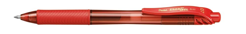 Pentel EnerGel X Retractable Rollerball Pen - 0.7mm Tip, Red Ink | Quick Drying Gel Ink 1