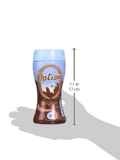 Options Belgian Chocolate Drink - Instant, Low Calorie, Gluten Free | 220g