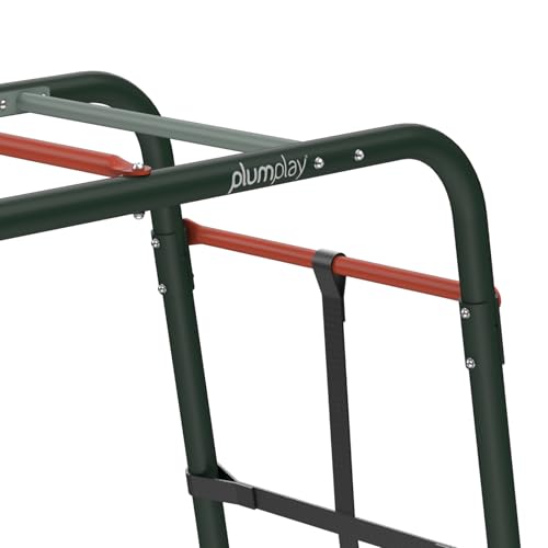 Plum Metal Monkey Bars Climbing Frame with Cargo Net | Forest Green | Ages 3+ 3