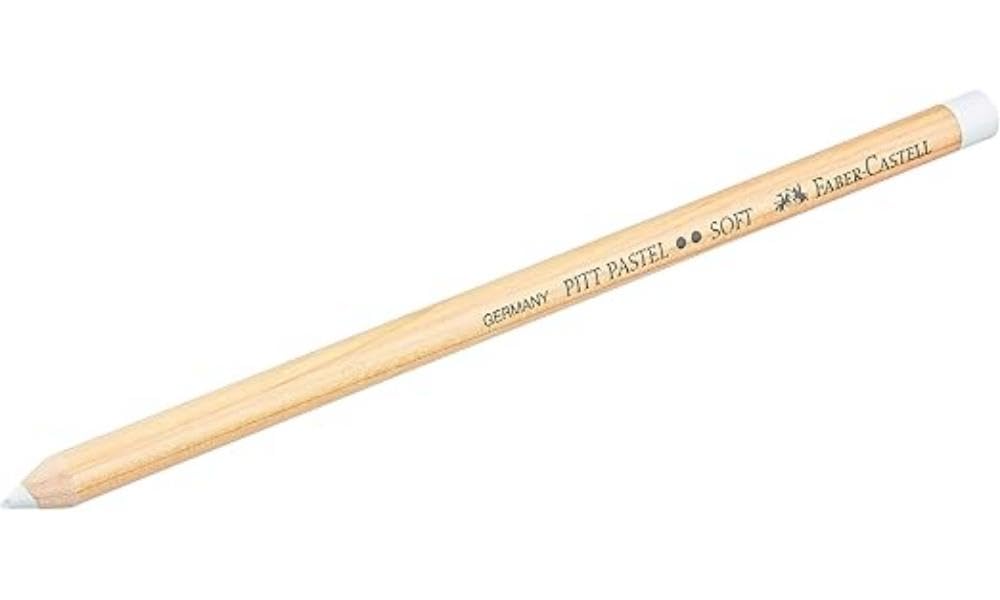 Faber-Castell PITT Monochrome Artists' Pastel Pencil - White Soft | Wax Material | Fine Drill Point