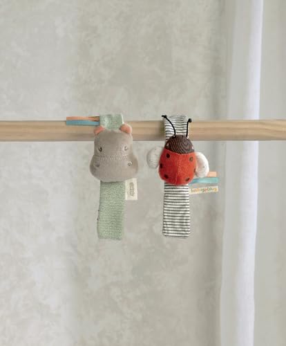Mamas & Papas Babyplay Hippo/Ladybird Wrist Rattle 2-Pack - Suitable from Birth 2