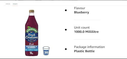 Robinsons Fruit Creations Blackberry & Blueberry Squash 1L 8