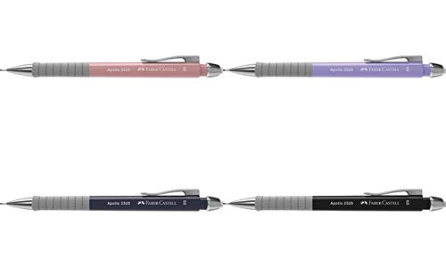 Faber-Castell Apollo 0.5mm Mechanical Pencil - Black | Ergonomic Grip | Cushioned Lead 4