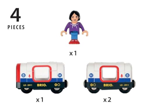 BRIO Tube Metro Train - Magnetic Wooden Railway Set for Ages 3+
