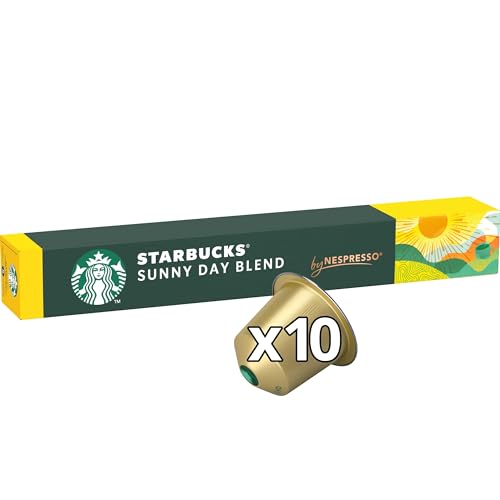 STARBUCKS Sunny Day Blend by Nespresso, Blonde Roast Coffee Capsules, 6 x 1