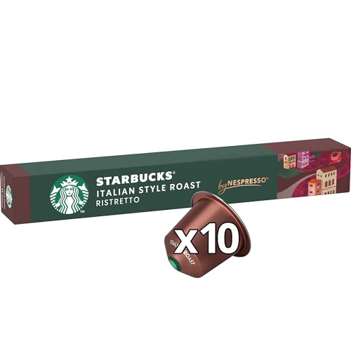 STARBUCKS Italian Style Roast by Nespresso, Dark Roast, 100% Arabica Coffee Capsules, 6-Pack