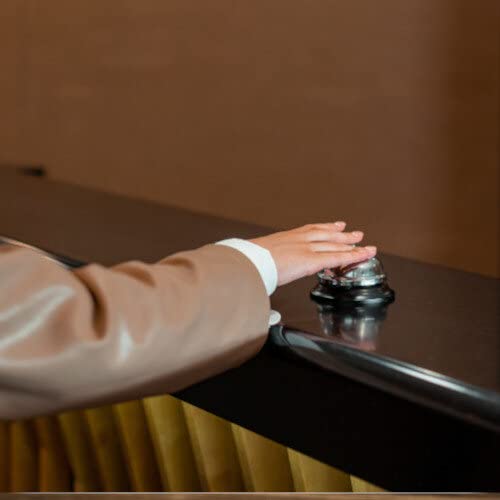 Q-Connect Countertop Reception Bell - Metal Construction | Classic Design | For Hotels & Receptions 3
