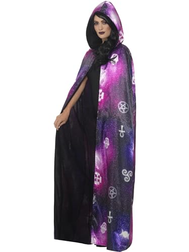 Smiffys Deluxe Reversible Galaxy Ouija Cape, Black & Purple, Unisex Halloween Fancy Dress Accessory 8