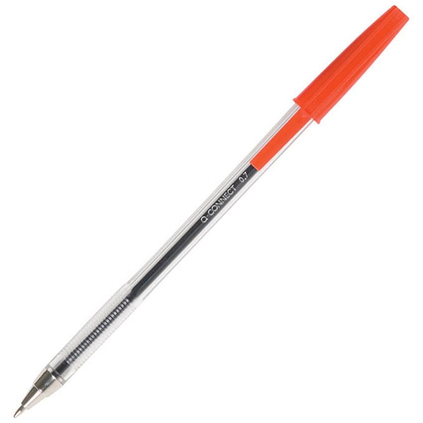 Q-Connect KF26041 Medium Ballpoint Pen - Red Ink | 0.7mm Line Width | Pack of 50 3