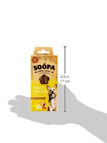 Soopa Grain Free Banana & Peanut Butter Dental Dog Treats - 4 Sticks | Low Fat 3