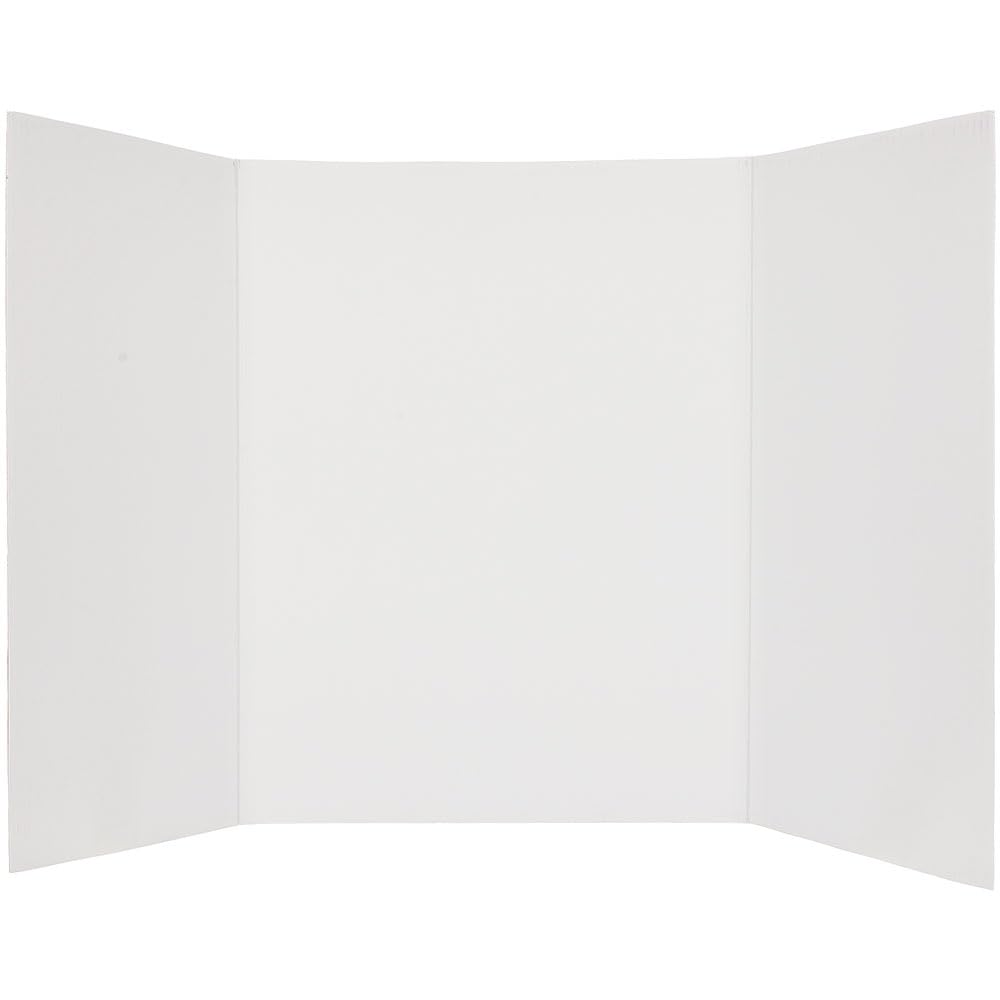 Baker Ross Small White Presentation Boards - Tri-Fold Corrugated Card | Pack of 4 | 61cm x 41cm 4