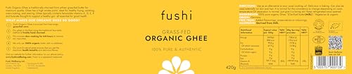 Fushi Organic Ghee 420g – Organic Certified | English Ghee | Vegetarian, Cl