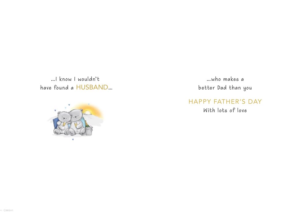 Piccadilly Greetings Father's Day Card for Husband | Bears on Swing Design | 9 x 6 inches 2