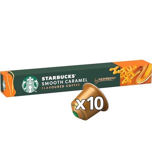 STARBUCKS - Smooth Caramel Flavoured Coffee by Nespresso, Blonde Roast, Single-Serve Capsules
