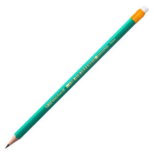BIC Ecolutions Evolution 655 HB Wooden Lead Pencil with Eraser | Pack of 12 | Green 4